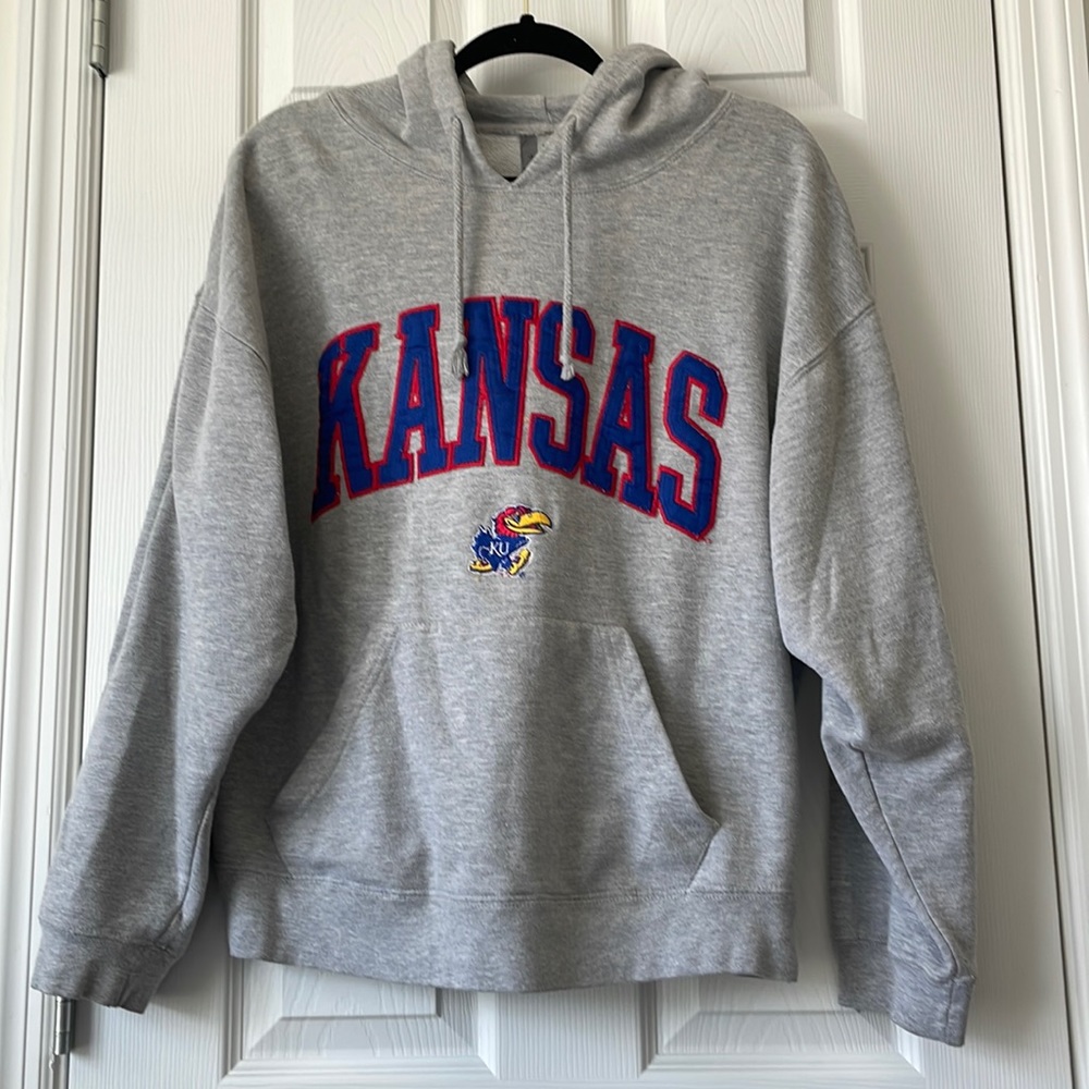 University of Kansas (KU) Embroidered Hoodie/Sweatshirt - USED